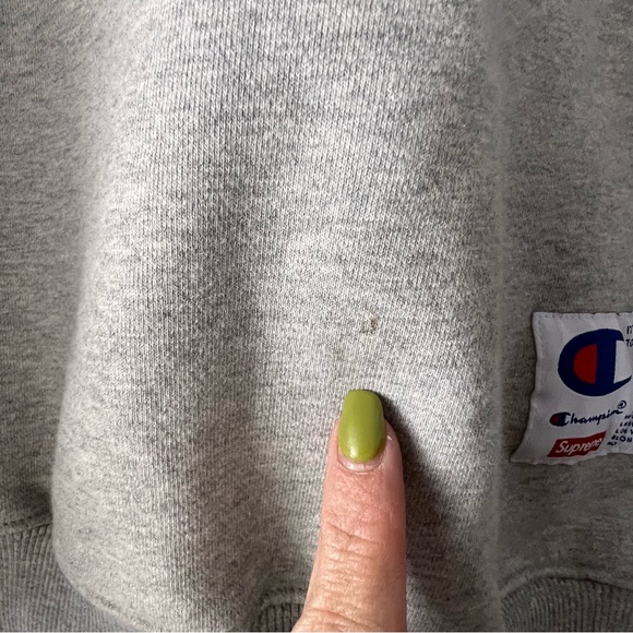 Supreme Champion Chrome Crewneck Sweatshirt heather grey SIZE‎ MEDIUM - Picture 6 of 8